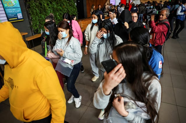 Colombians deported from the United States arrive at El Dorado International Airport in Bogota, Colombia, January 28, 2025.