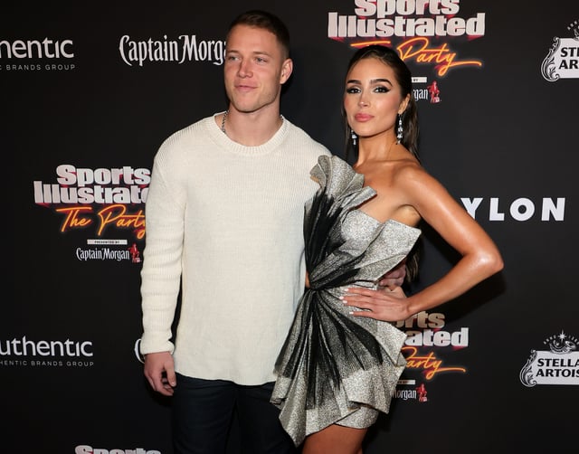 Christian McCaffrey and Olivia Culpo attended the 2023 Sports Illustrated Super Bowl Party on February 11, 2023, in Scottsdale, Arizona.