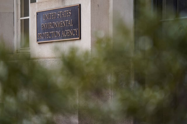 Signage at the headquarters of the United States Environmental Protection Agency (EPA) in Washington, D.C., U.S., February 18, 2025.