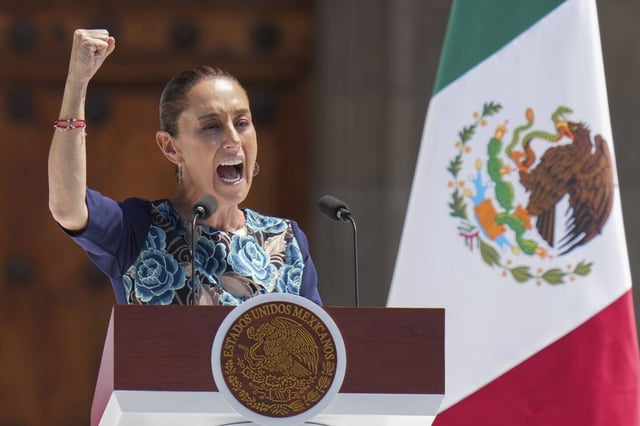 La présidente Claudia Sheinbaum, à Mexico dimanche 9 mars.
