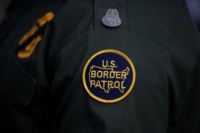 The U.S. Border Patrol logo is seen on an officer uniform at Port Everglades, in Fort Lauderdale, Florida, U.S. February 17, 2022.