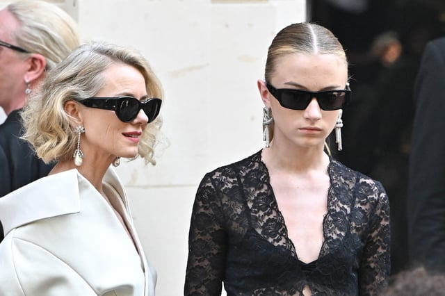 Naomi Watts and Kai Schreiber attend the Balenciaga Haute Couture Fall/Winter 2024-2025 show as part of Paris Fashion Week in Paris, France.