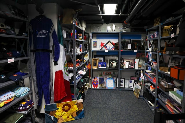 Mayor Brandon Johnson’s gift inventory room on the third floor at City Hall on March 10, 2025. (Eileen T. Meslar/Chicago Tribune)