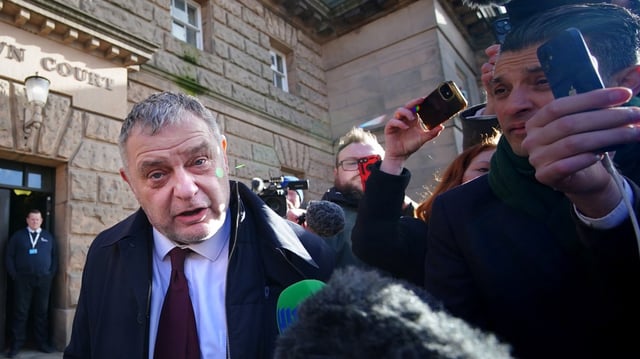 Mike Amesbury leaving Chester crown court in February