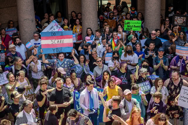 People protest bills HB 1686 and SB 14 during a &#39;Fight For Our Lives&#39; rally at the Texas State Capitol on March 27, 2023 in Austin, Texas.