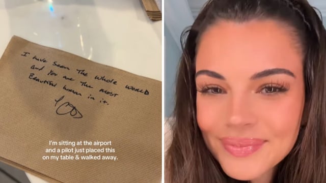 Influencer Steph Bohrer shared a video earlier about receiving a note from a pilot at the airport. 