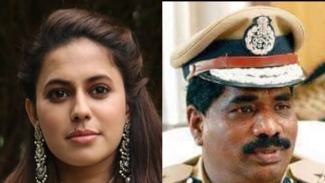 Kannada actor actor Ranya Rao (L) and her stepfather Ramachandra Rao (R). 