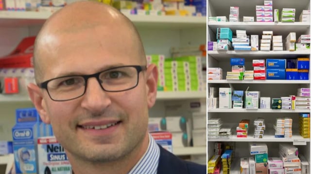 Pharmacist Olivier Picard says patients lives are being put at risk by medicine supply issues and restrictions on pharmacists&#39; prescribing powers (Photo: National Pharmacy Association; Leon Neal/Getty)