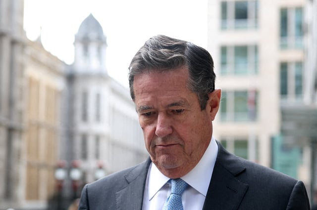 Former Barclays CEO Jes Staley walks near the court on the day Governor of the Bank of England Andrew Bailey gives evidence at London's Upper Tribunal in Staley's appeal against a proposed financial services ban over his relationship with disgraced financier Jeffrey Epstein, in London, Britain, March 7, 2025. REUTERS/Toby Melville/File Photo