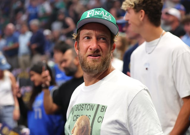 Dave Portnoy looks on prior to Game Four of the 2024 NBA Finals between the Dallas Mavericks and the Boston Celtics at American Airlines Center on June 14, 2024 in Dallas, Texas.