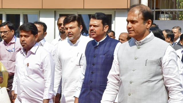 Mumbai: Maharashtra Chief Minister Devendra Fadnavis arrives to attend the Budget session of the state Assembly, in Mumbai, Tuesday, March 11, 2025. (PTI Photo)(PTI03_11_2025_000275B) (PTI)