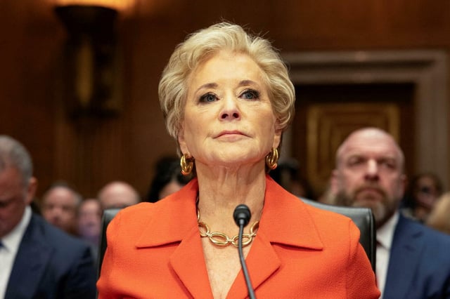 La ministre américaine de l’Éducation, Linda McMahon, le 13 février 2025.
