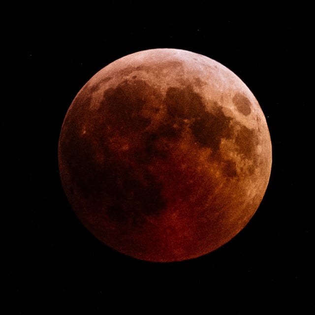 A total lunar eclipse seen from Kazanlak, Bulgaria, on July 27, 2018.