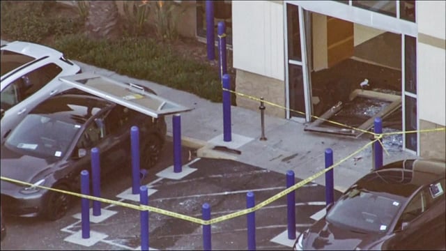 At least eight people have been injured after a customer rammed into a CarMax store in Inglewood, Calif., on March 8.