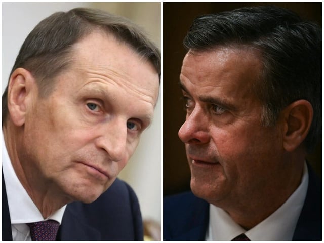 SVR chief Sergey Naryshkin and CIA director John Ratcliffe.