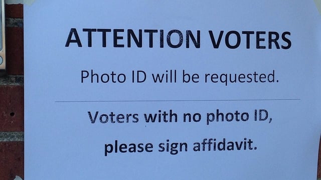 Voter ID sign