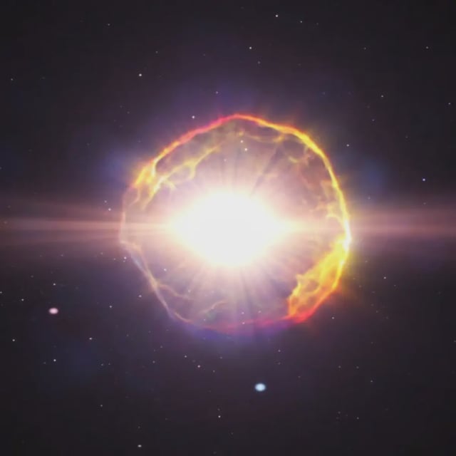 A supernova is a cataclysmic stellar death that leaves behind a black hole or neutron star. It is the biggest, brightest, and most violent type of explosion scientists have observed in the universe. 
