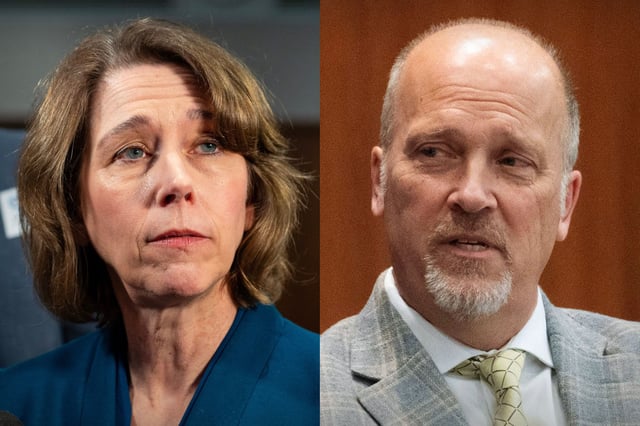 Wisconsin Supreme Court candidates Susan Crawford and Brand Schimel.