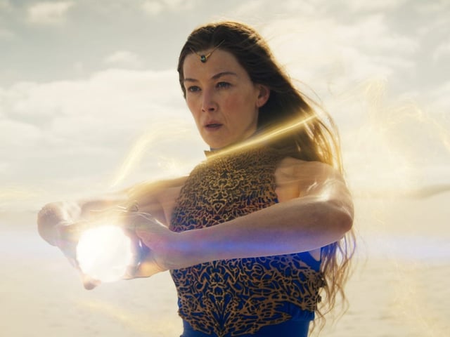 Rosamund Pike as Moiraine Damodred in season three of "The Wheel of Time."