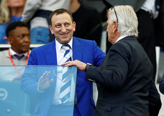 Soccer Football - Premier League - Brighton & Hove Albion v Manchester United - The American Express Community Stadium, Brighton, Britain - May 19, 2024 Brighton & Hove Albion chairman Tony Bloom in the stands Action Images via Reuters/Peter Cziborra/File Photo
