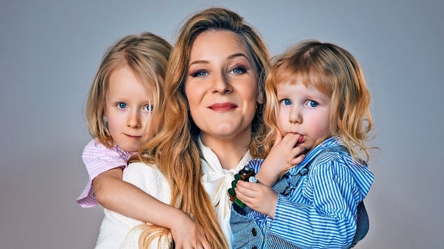 Harriet Walker with her children, Freda, five, and Dougie, two
