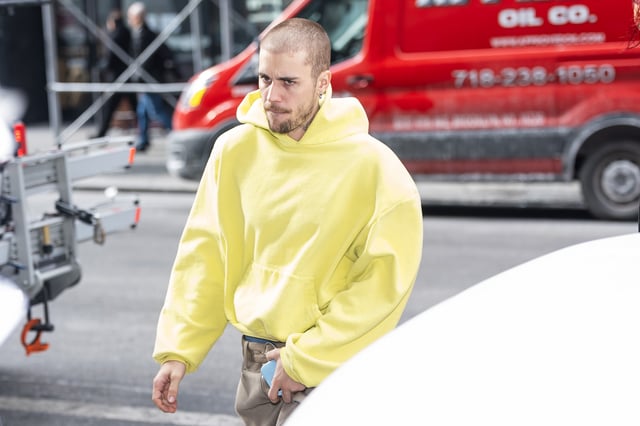 Justin Bieber is seen in Union Square on January 29, 2025 in New York City.