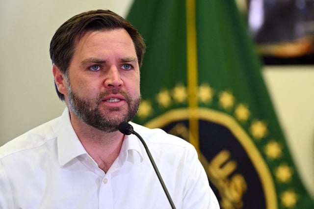 U.S. Vice President JD Vance speaks at the Border Patrol Station South during a visit to the U.S.-Mexico border in Eagle Pass, Texas, U.S March 05, 2025. Brandon Bell/Pool via REUTERS/File Photo