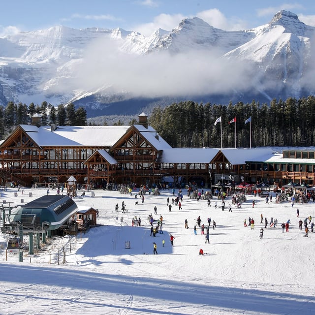 Ski season has started in Alberta as two resorts in the Canadian Rockies, west of Calgary, opened Friday morning. Skiers at the Lake Louise ski resort near Lake Louise, Alta., are shown on Saturday, Nov. 24, 2018. THE CANADIAN PRESS/Jeff McIntosh