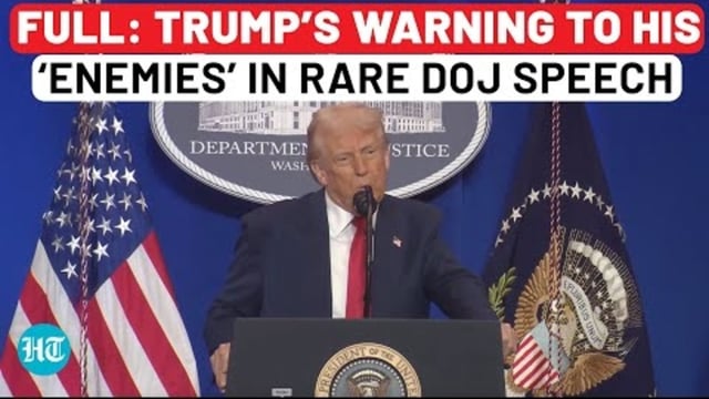 FULL: TRUMP'S WARNING TO HIS 'ENEMIES' IN RARE DOJ SPEECH