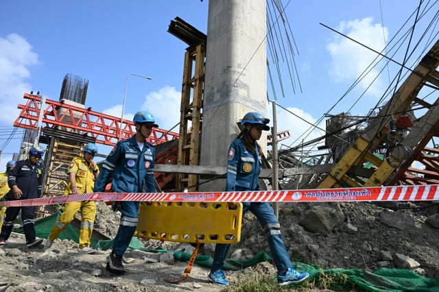 A crane collapsed at a construction site in Thailand's capital, killing at least four people, police said