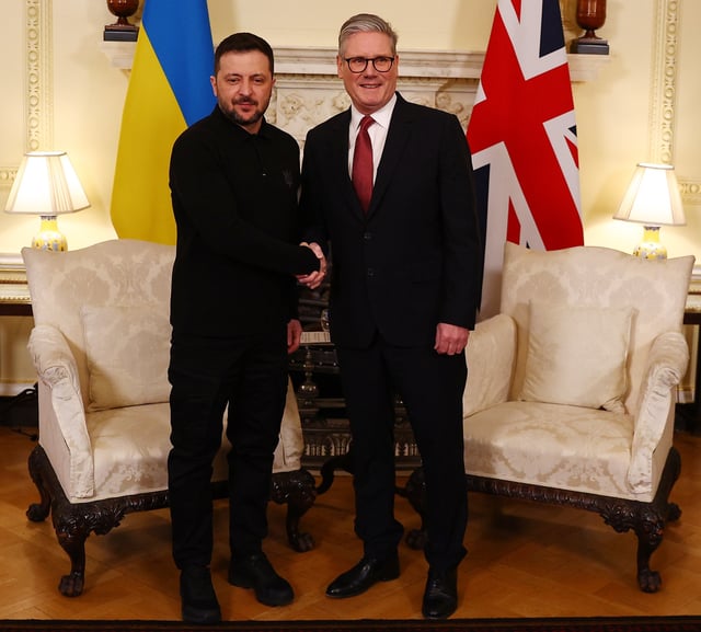 President Zelensky with Sir Keir Starmer at 10 Downing Street on March 1