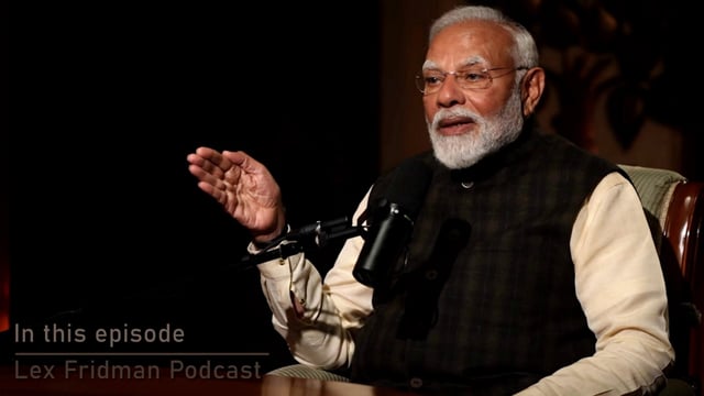 Prime Minister Narendra Modi during a podcast with podcaster Lex Fridman.