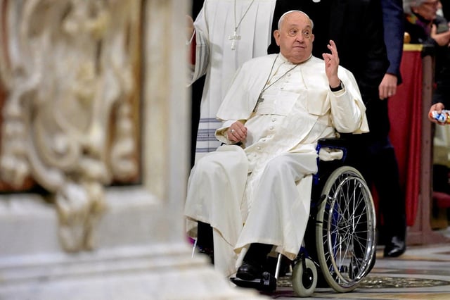 Le pape François est hospitalisé depuis le 14 février pour une double pneumonie. 
