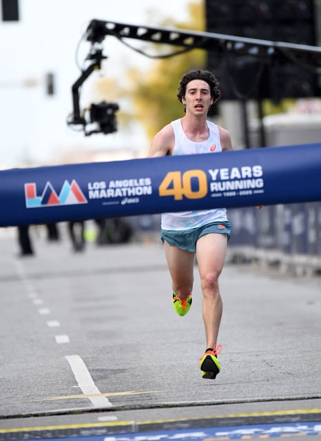 Matthew Richtman wins the 40th annual Los Angeles Marathon on Sunday, March 16, 2025. (Photo by Axel Koester, Contributing Photographer)