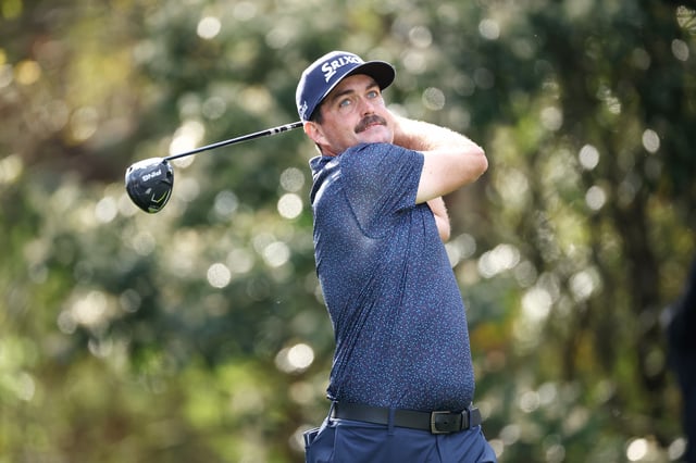 Keegan Bradley of the United States plays his shot from the 15th tee during the second round of THE PLAYERS Championship on the Stadium Course at TPC Sawgrass on March 14, 2025 in Ponte Vedra Beach, Florida.