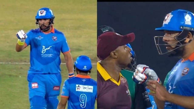 Tempers flared during the contest as Yuvraj Singh clashed with Tino Best in the middle.