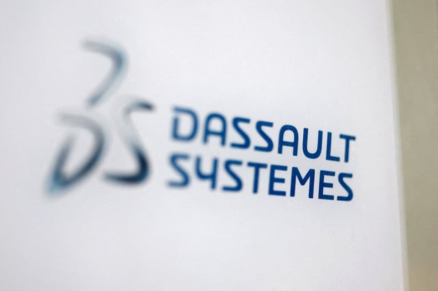 A logo of Dassault Systemes SE is seen on a company building in Paris, France, January 27, 2023. REUTERS/Sarah Meyssonnier//File Photo