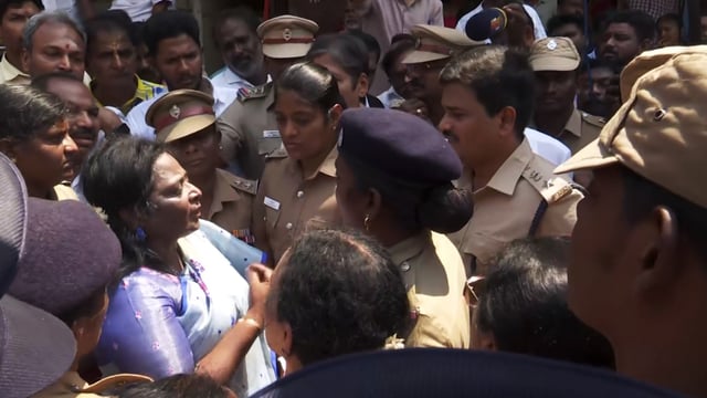 BJP leader Tamilisai Soundararajan was detained during the party's campaign in favour of three-language policy, in Chennai, on March 6 as well. 