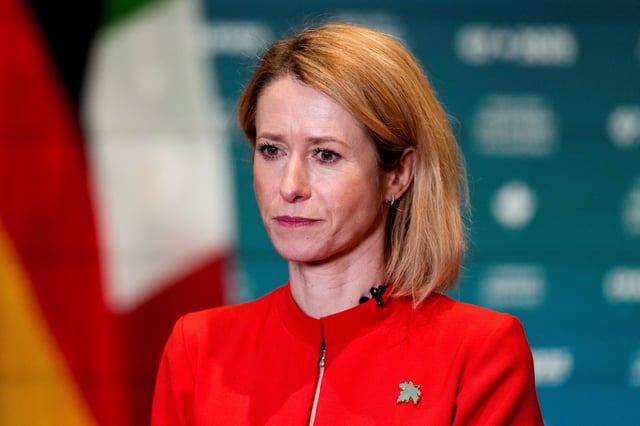 European Union High Representative for Foreign Affairs and Security Policy Kaja Kallas looks on during the G7 Foreign Ministers meeting in La Malbaie, Charlevoix, Quebec, Canada March 13, 2025.  REUTERS/Mathieu Belanger/File Photo
