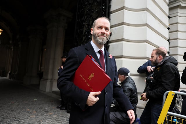 Britain's Secretary of State for Business and Trade Jonathan Reynolds walks on Downing Street on the day of the budget announcement, in London, Britain October 30, 2024. REUTERS/Isabel Infantes/File Photo