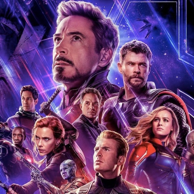 A section of the official Avengers: Endgame poster.