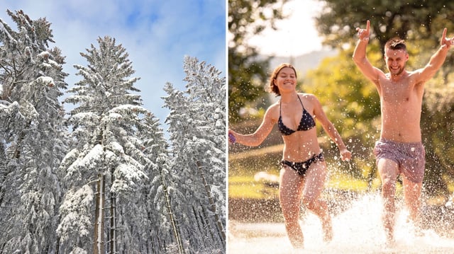 Die Temperaturen in Deutschland sollen in die Höhe gegen (Fotomontage).
