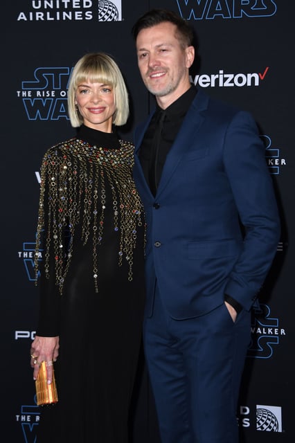 Jaime King, left, and then-husband Kyle Newman arrive for the world premiere of Disney's "Star Wars: Rise of Skywalker" at the TCL Chinese Theatre in Hollywood, California on Dec. 16, 2019.