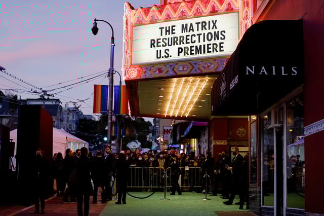 People wait for the guests to arrive at the red carpet for the premiere of The Matrix Resurrections in San Francisco, California, U.S., December 18, 2021. REUTERS/Fred Greaves/File Photo