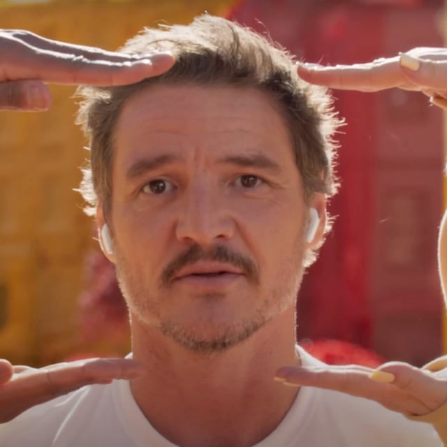 Pedro Pascal in Spike Jonze's AirPods 4 with Active Noise Cancellation ad.