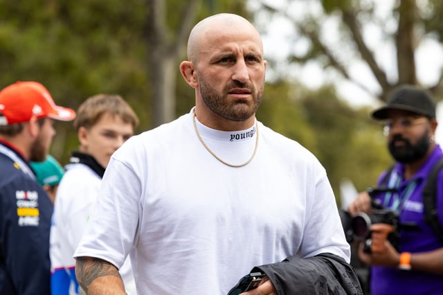 UFC fighter Alexander Volkanovski in the paddock during the F1 Grand Prix of Australia at Albert Park Circuit on March 24, 2024 in Melbourne, Australia.