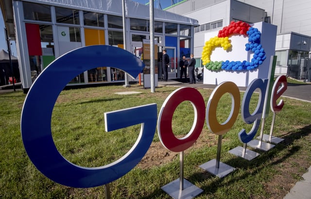 FILE - Google's first datacenter in Germany is pictured during its inauguration in Hanau near Frankfurt, Germany, Oct. 6, 2023. (AP Photo/Michael Probst, File)