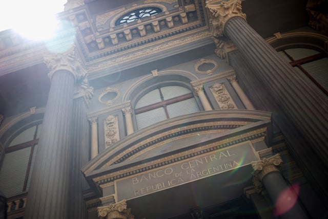 A view shows Argentina's Central Bank's old facade after its restoration, in Buenos Aires, Argentina January 31, 2025. REUTERS/Agustin Marcarian/File Photo