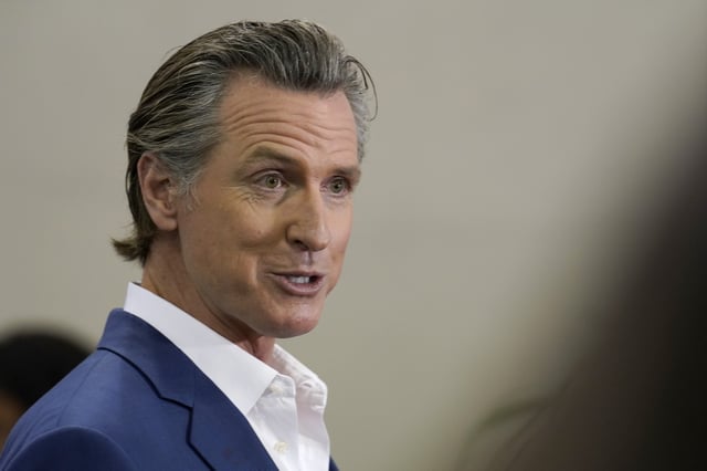 FILE - California Gov. Gavin Newsom speaks at a news conference in Sacramento, Calif., March 16, 2023. (AP Photo/Rich Pedroncelli, File)