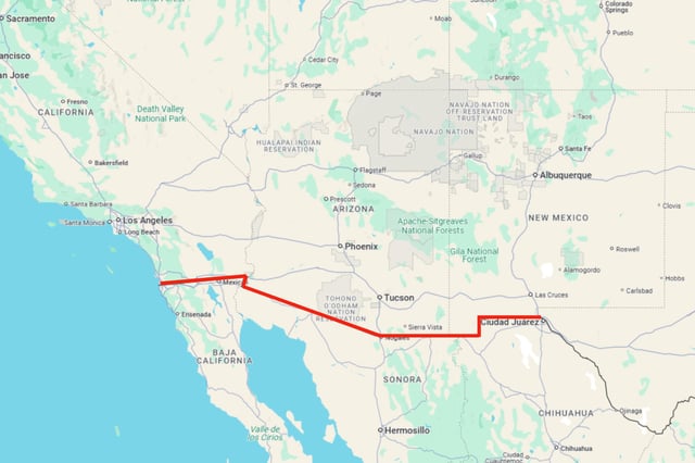 Map of potential border zone